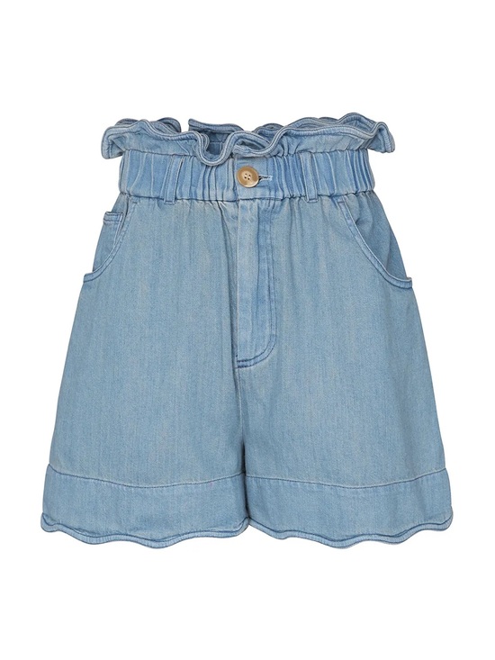 Sea Pants - Sea New York Dakota Scalloped Denim Shorts Light Wash Paperbag Waist Size 10